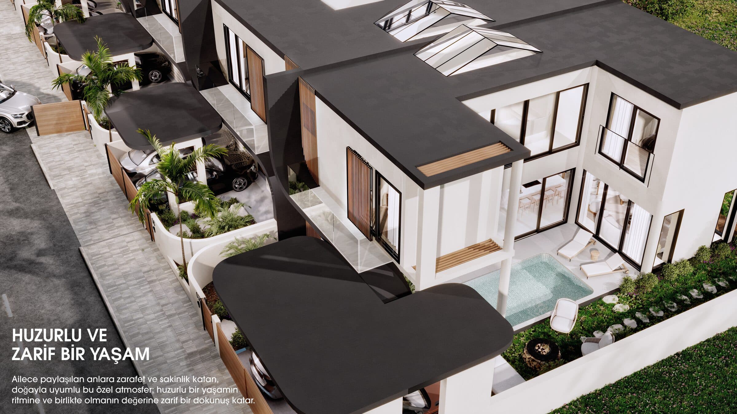 Nova Villas Gönyeli dış cephe villa görünümü 10 — Kuzey Kıbrıs lüks konut