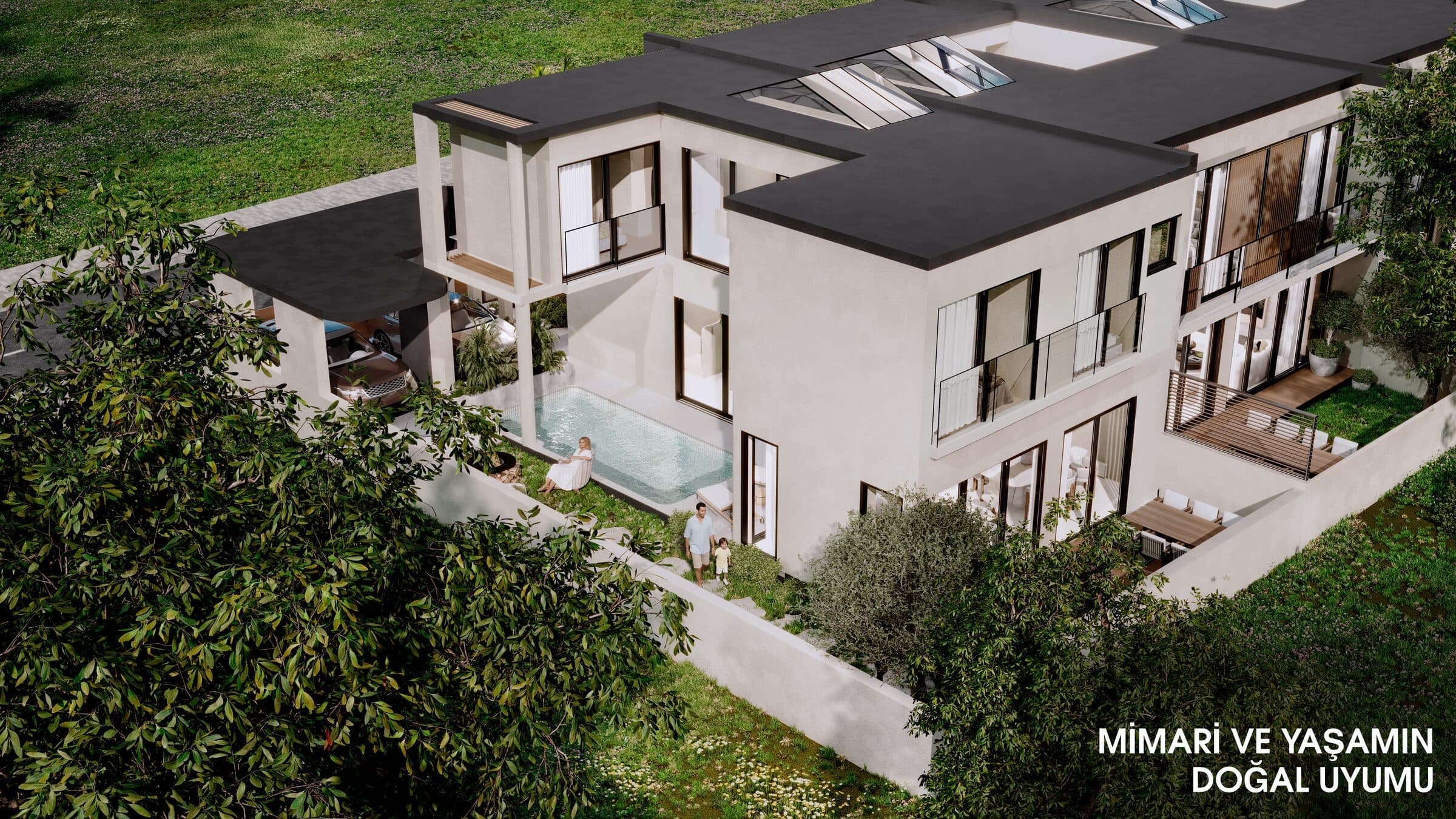 Nova Villas Gönyeli dış cephe villa görünümü 12 — Kuzey Kıbrıs lüks konut