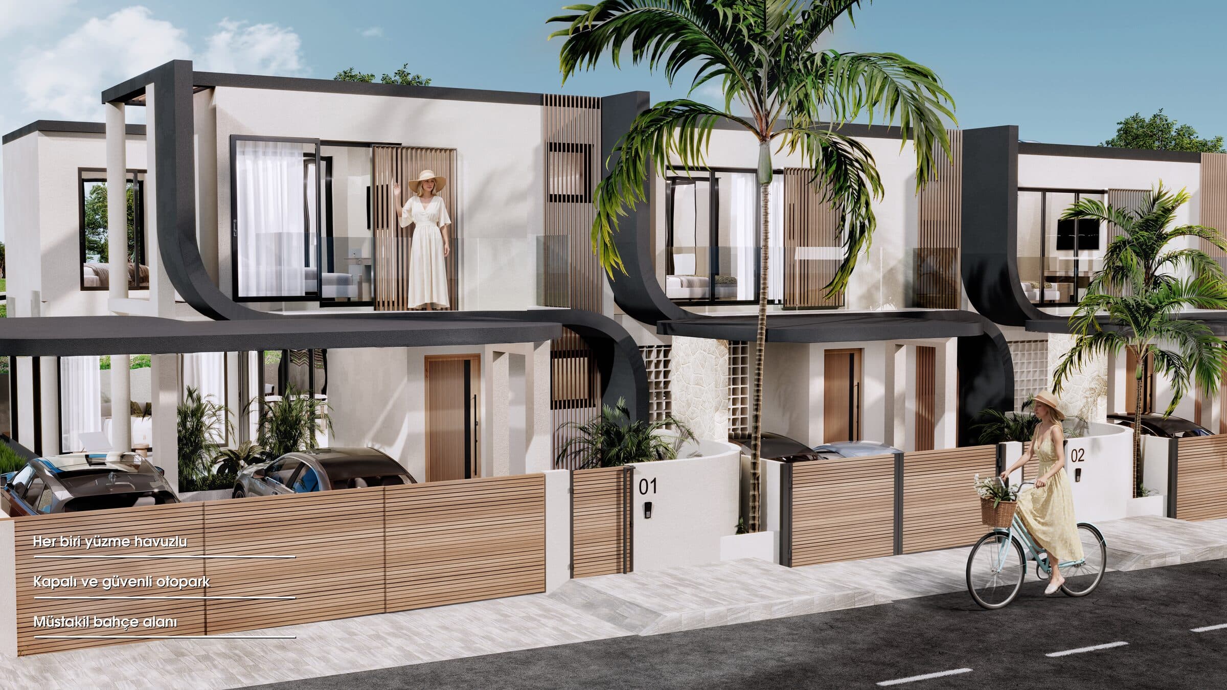 Nova Villas Gönyeli dış cephe villa görünümü 1 — Kuzey Kıbrıs lüks konut